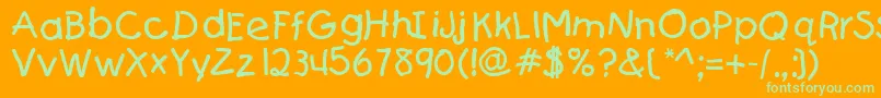Teslic`sdocument Font – Green Fonts on Orange Background